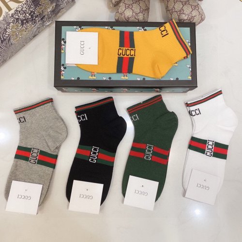 Gucci Socks 5 Pairs with Original Box Luxury Brand Breathable Gucci Sock