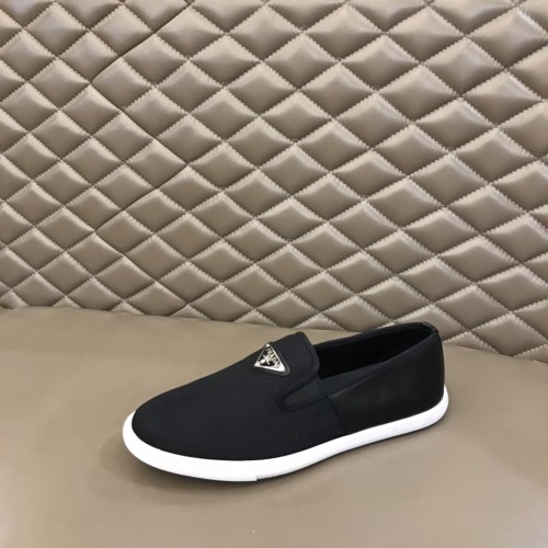 Prada Mens Shoes Casual Loafers Driving Luxury Brand Black Prada Shoes with Original Box