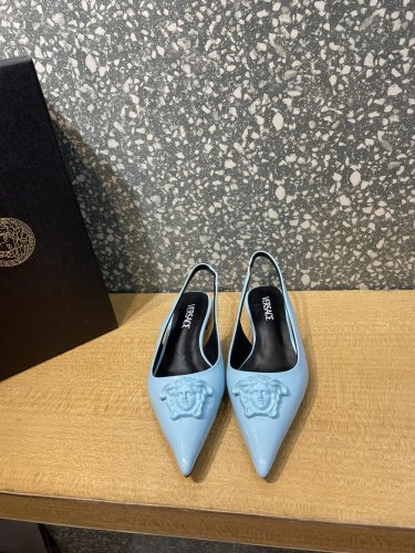Versace Brand Womens Sandals Shoes Pumps Leather Big Size LA MEDUSA LEATHER PUMPS Design Luxury Brand Sandals for Women