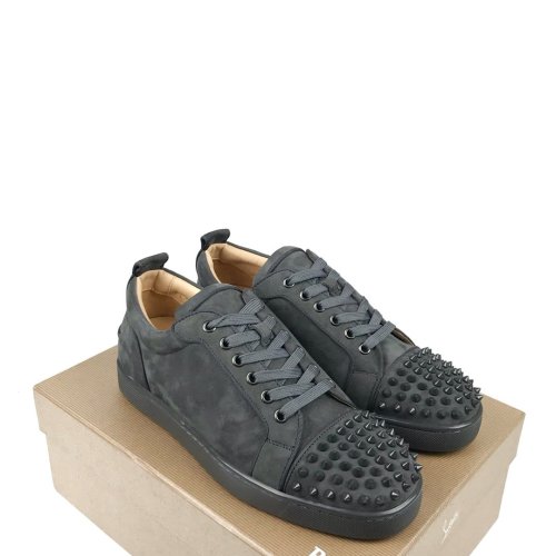 Christian Louboutin Mens Shoes Luxury Brand Red Bottom Design Louis Junior Spikes Flat with Original Box CL sneakers