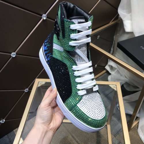 Philipp Plein Men Shoes High Top Sneaker Fashion Design Luxury Brand