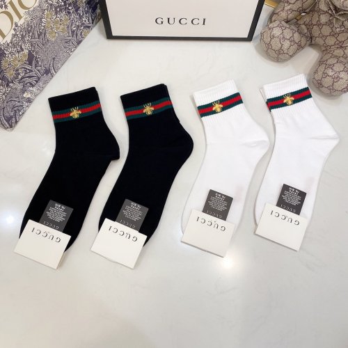 Gucci Socks 4 Pairs with Original Box Luxury Brand Breathable Gucci Sock