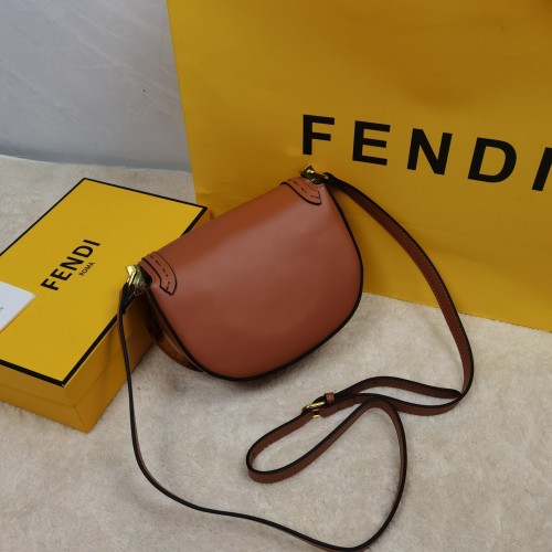 Fendi Womens Bag Crossbody Bag Moonlight Brown Leather Bag 8BT346ABVLF0PWZ