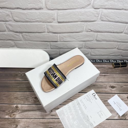 Dior Women Shoes Mule DWAY SLIDE Luxury Brand Womens Sandals Slippers with Original Box