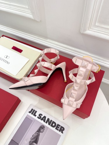 Valentino Women Shoes Mule Flip Flop Sandals ROMAN STUD SLIDE SANDAL IN QUILTED NAPPA with Original Box Luxury Brand 8cm Heel Design