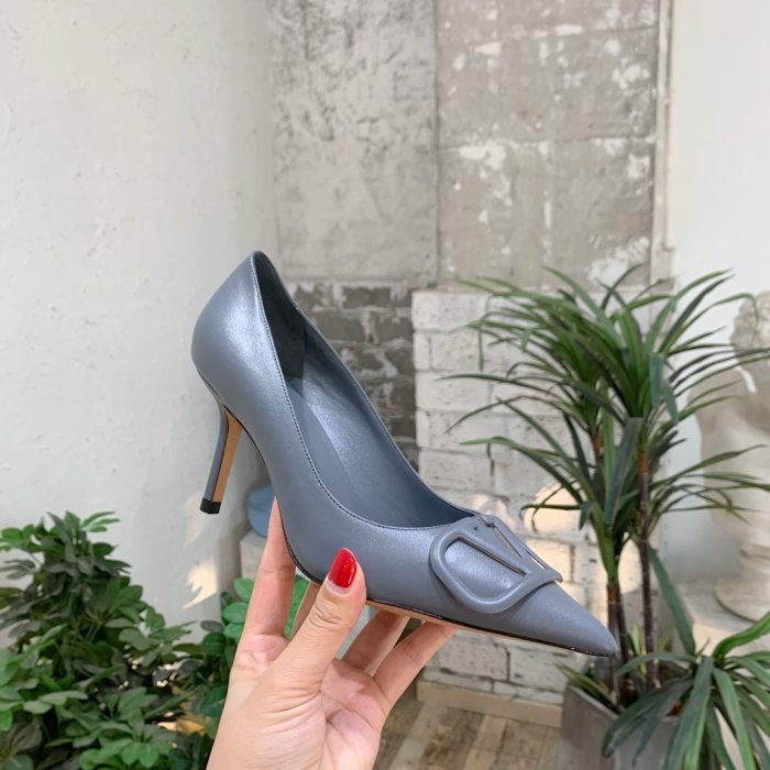 Valentino Women Shoes Mule Flip Flop Sandals VLOGO SIGNATURE CALFSKIN PUMP 80MM Luxury Brand with Original Box