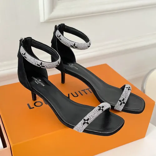 Louis Vuitton Womens Shoes Sandals Slippers Luxury Brand APPEAL SANDAL 1A965J Suede baby goat leather and strass with Original Box 5.5cm Heel