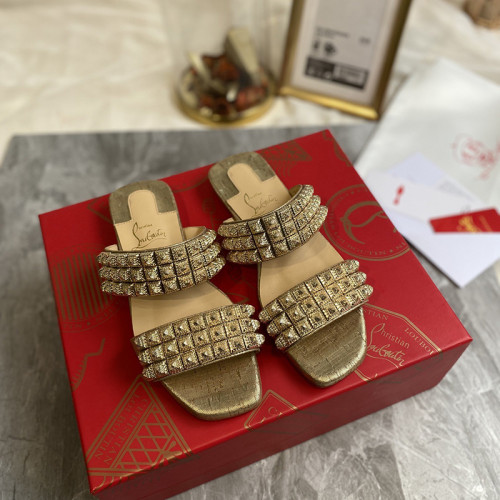 Christian Louboutin Womens Shoes Flat Mule Slide Sandal