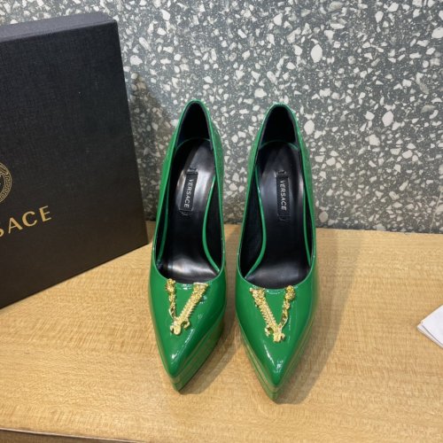 Versace Brand Womens Sandals Shoes Pumps Leather Big Size LA MEDUSA LEATHER PUMPS Design Luxury Brand Sandals for Women