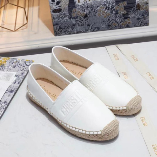 Dior Women Shoes Luxury Brand Design Dior Espadrille Nude Mesh Embroidery Womens Shoes with Original Box