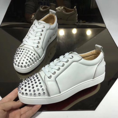 Christian Louboutin Mens Shoes Luxury Brand Red Bottom Design Louis Junior Spikes Flat with Original Box CL sneakers