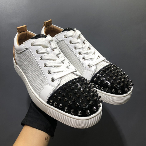 Christian Louboutin Mens Shoes Luxury Brand Red Bottom Design Louis Junior Spikes Flat with Original Box CL sneakers