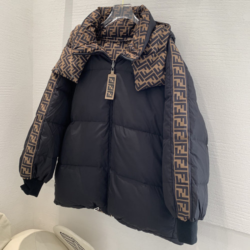 Fendi Design Mens Womens Winter Windprood Down Jackets Keep Warm 90% White Duck Down
