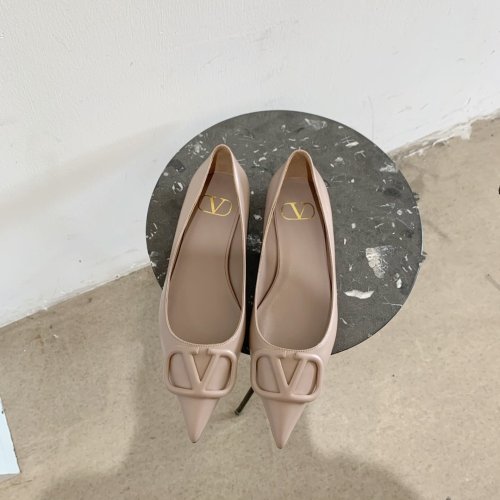 Valentino Women Shoes Mule Flip Flop Sandals VLOGO SIGNATURE CALFSKIN PUMP FLAT with Original Box Luxury Brand