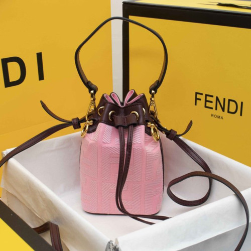 Fendi Womens Bag MON TRESOR Mini Bag in Beige Canvas