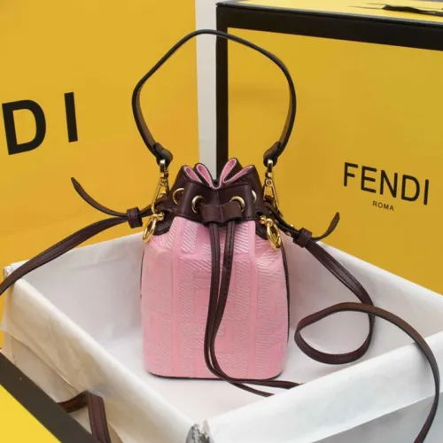 Fendi Womens Bag MON TRESOR Mini Bag in Beige Canvas