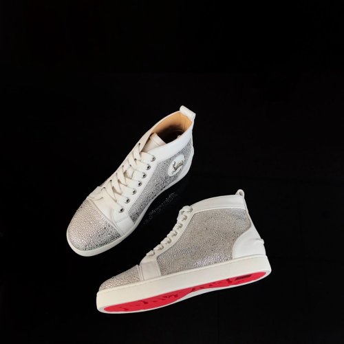 Christian Louboutin Mens Shoes Luxury Brand Red Bottom Design Louis Junior Spikes Flat with Original Box CL sneakers