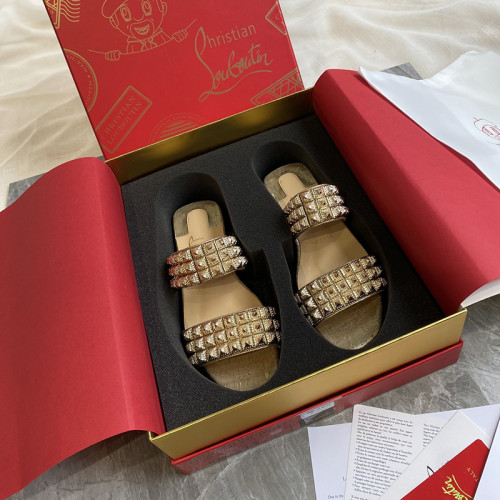 Christian Louboutin Womens Shoes Flat Mule Slide Sandal