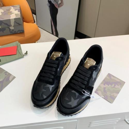 Valentino Men Shoes Fashion Design Luxury Brand ROCKSTUD CALFSKIN SNEAKER with Original Box