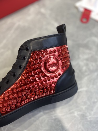 Christian Louboutin Mens Shoes Luxury Brand Red Bottom Design Louis Junior Spikes Flat with Original Box CL sneakers