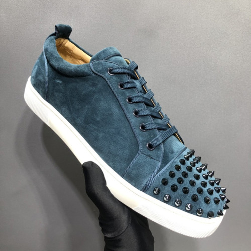 Christian Louboutin Mens Shoes Luxury Brand Red Bottom Design Louis Junior Spikes Flat with Original Box CL sneakers