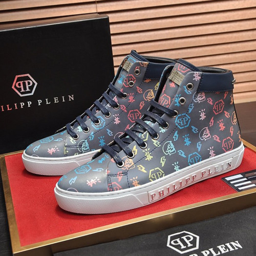 Philipp Plein Men Shoes Sneakers High Top Sneaker Fashion Design Luxury Brand Ankle Boots with Original Box
