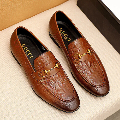 Gucci Mens Shoes Leather Design Luxury Brand Business Dress Shoes for Men with Original Box