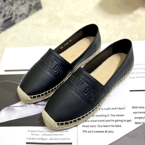 Dior Women Shoes Luxury Brand Design Dior Espadrille Nude Mesh Embroidery Womens Shoes with Original Box