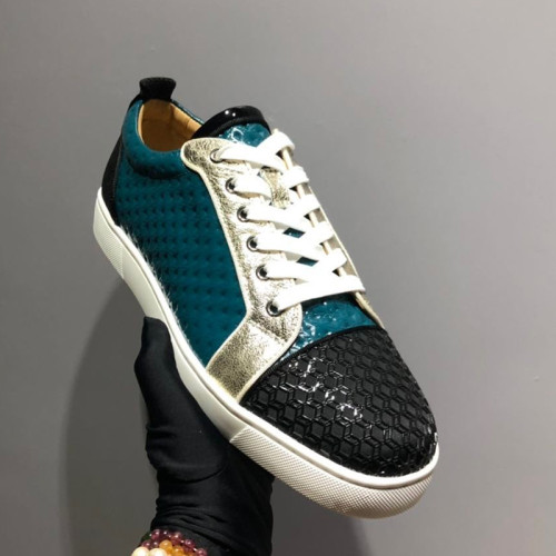 Christian Louboutin Mens Shoes Luxury Brand Red Bottom Design Louis Junior Spikes Flat with Original Box CL sneakers