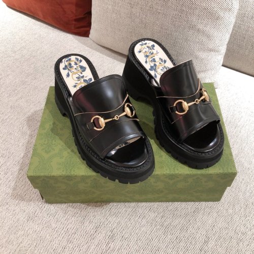 Gucci Women Shoes Women's Mid-heel Slide Sandal with Horsebit 645396 DS800 1000