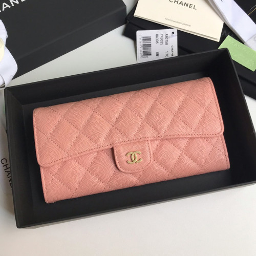 Chanel Womens Bag Wallets Clutch Luxury Brand Boy Chanel Long Flap Wallet Lambskin & Gold-Tone Metal Black A80758