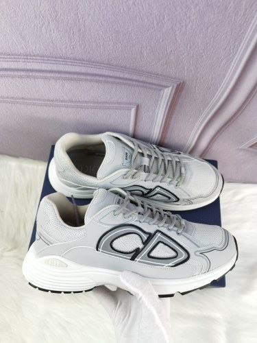 Dior Womens Shoes Sneakers Luxury Brand Christian Dior B30 SNEAKER Dior Gray Mesh and Technical Fabric Unisex Design with Original Box 3SN279ZRD_H868