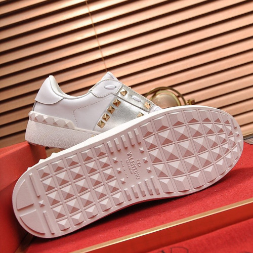 Valentino Garavani Rockstud Untitled Sneaker In Calfskin Leather With Metallic Stripe Womens Shoes Sneakers TW0S0A01HELCZ7
