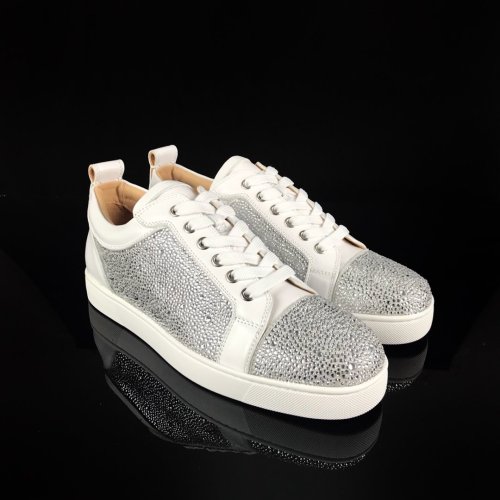 Christian Louboutin Mens Shoes Luxury Brand Red Bottom Design Louis Junior Spikes Flat with Original Box CL sneakers