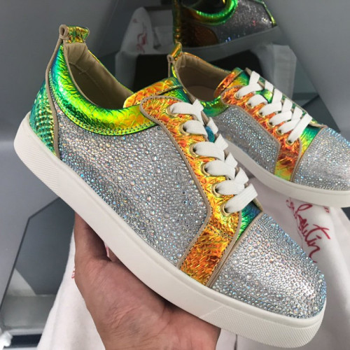 Christian Louboutin Mens Shoes Luxury Brand Red Bottom Design Louis Junior Spikes Flat with Original Box CL sneakers
