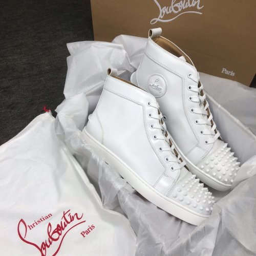 Christian Louboutin Mens Shoes Luxury Brand Red Bottom Design Louis Junior Spikes Flat with Original Box CL sneakers