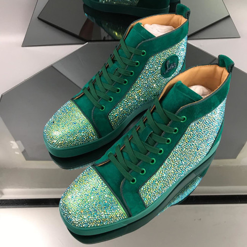 Christian Louboutin Mens Shoes Luxury Brand Red Bottom Design Louis Junior Spikes Flat with Original Box CL sneakers