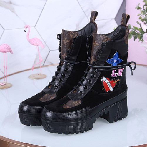 Louis Vuitton Women Shoes Boots Luxury Brand Fashion Ankle Boots LAUREATE PLATFORM DESERT BOOT