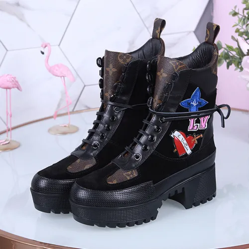 Louis Vuitton Women Shoes Boots Luxury Brand Fashion Ankle Boots LAUREATE PLATFORM DESERT BOOT