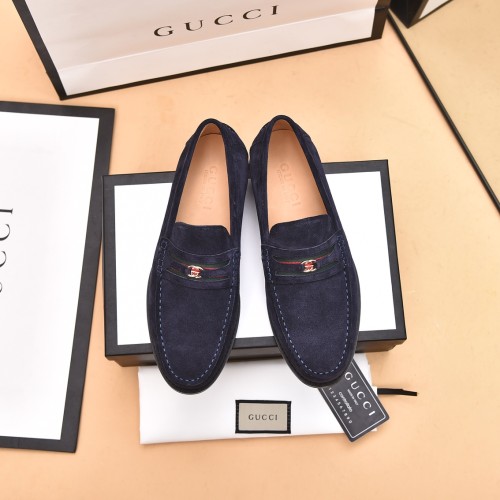 Gucci Mens Shoes Leather Design Luxury Brand Business Dress Shoes for Men with Original Box