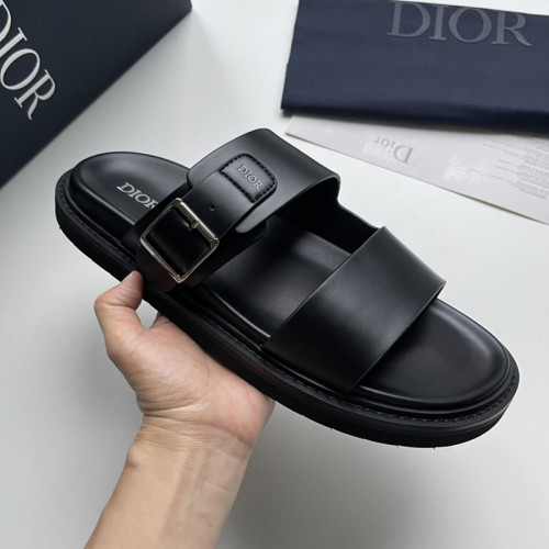 Dior Men Shoes Sandals Luxury Brand Fashion DIOR AQUA SANDAL Black Smooth Calfskin with Original Box 3SA114ZJQ_H900