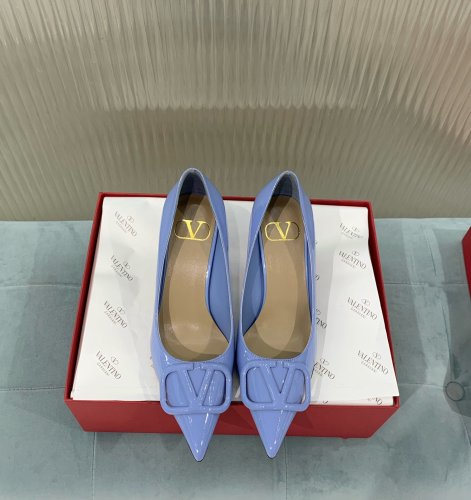 Valentino Women Shoes Mule Flip Flop Sandals VLOGO SIGNATURE CALFSKIN PUMP 80MM Luxury Brand with Original Box