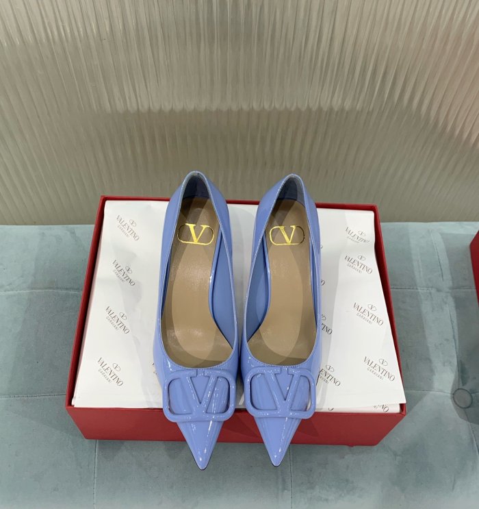 Valentino Women Shoes Mule Flip Flop Sandals VLOGO SIGNATURE CALFSKIN PUMP 80MM Luxury Brand with Original Box
