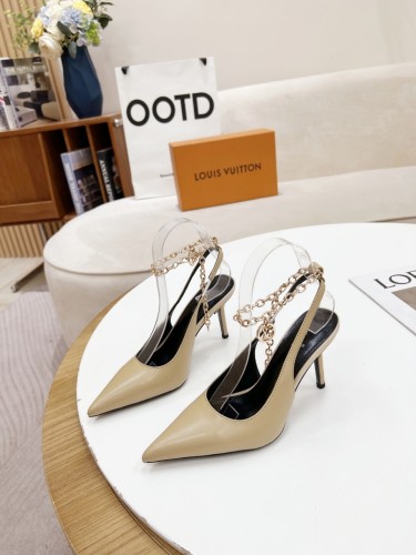 Louis Vuitton Womens Shoes Pumps Sandals Leather Design Luxury Brand Fashion Sandals with Original Box 8cm Heel