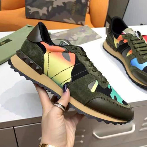 Valentino Men Shoes Fashion Design Luxury Brand ROCKSTUD CALFSKIN SNEAKER with Original Box