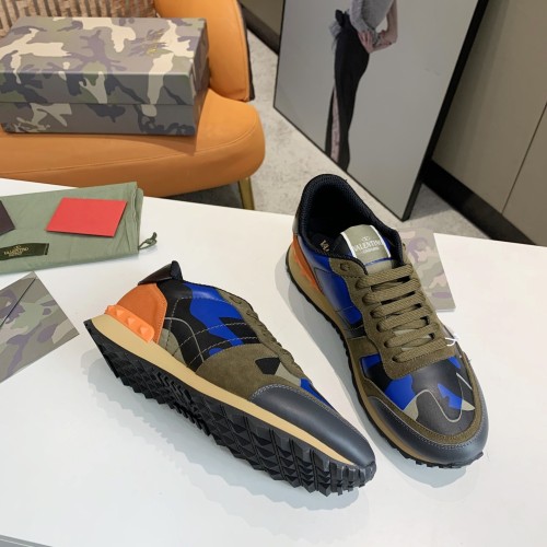 Valentino Men Shoes Fashion Design Luxury Brand ROCKSTUD CALFSKIN SNEAKER with Original Box