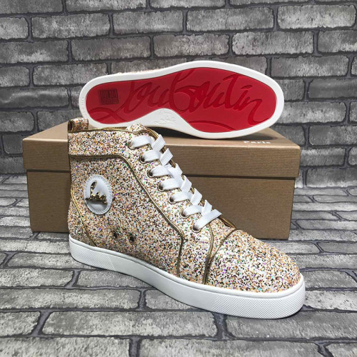 Christian Louboutin Mens Shoes Luxury Brand Red Bottom Design Louis Junior Spikes Flat with Original Box CL sneakers