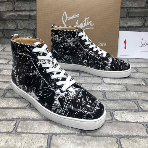 Christian Louboutin Mens Shoes Luxury Brand Red Bottom Design Louis Junior Spikes Flat with Original Box CL sneakers