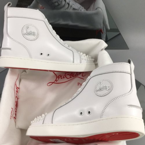 Christian Louboutin Mens Shoes Luxury Brand Red Bottom Design Louis Junior Spikes Flat with Original Box CL sneakers