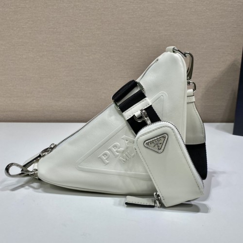 Prada Mens Womens Bags Shoulder Messenger Bags Handbags Luxury Brand Prada Triangle leather shoulder bag with Original Box 1BH190_2BYA_F0009_V_BRO